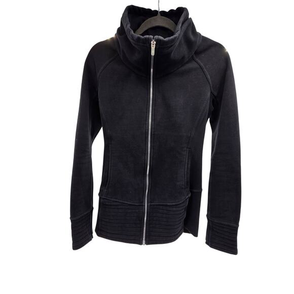 Lululemon Radiant Jacket II Night Diver Size 6 Slim Fit Ribbed Sides Full Zip - Picture 4 of 7